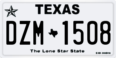 TX license plate DZM1508