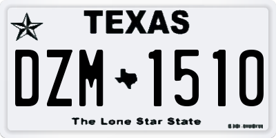 TX license plate DZM1510