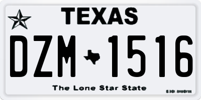 TX license plate DZM1516
