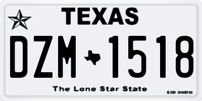TX license plate DZM1518