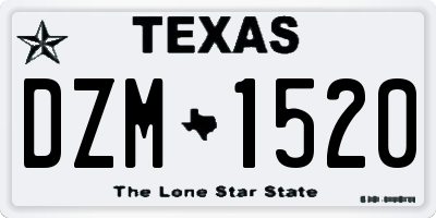 TX license plate DZM1520