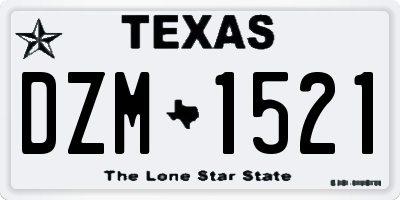TX license plate DZM1521
