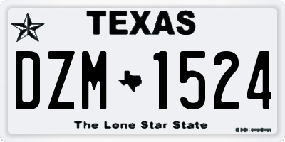 TX license plate DZM1524