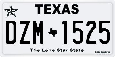 TX license plate DZM1525