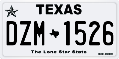 TX license plate DZM1526