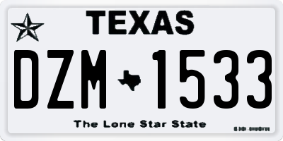 TX license plate DZM1533