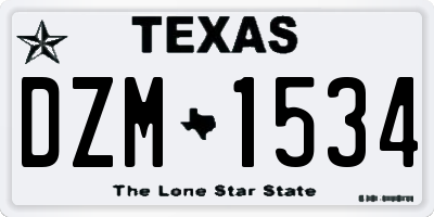 TX license plate DZM1534