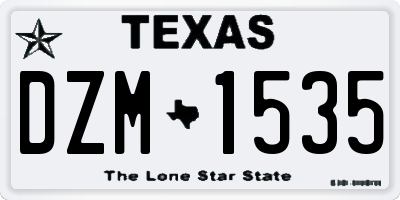 TX license plate DZM1535