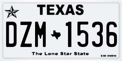 TX license plate DZM1536