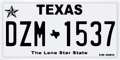 TX license plate DZM1537