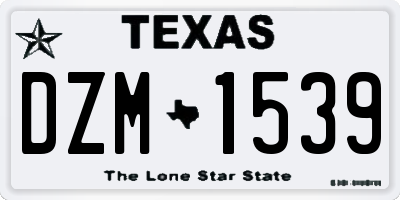 TX license plate DZM1539