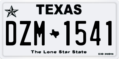 TX license plate DZM1541
