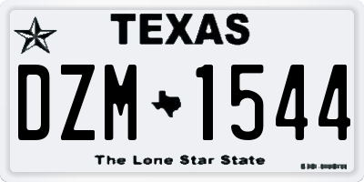 TX license plate DZM1544