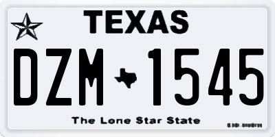 TX license plate DZM1545