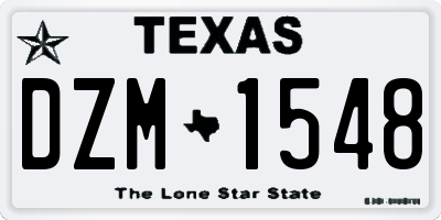TX license plate DZM1548