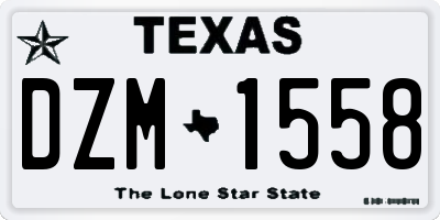 TX license plate DZM1558