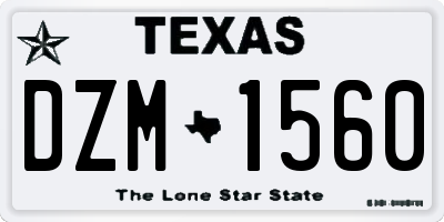 TX license plate DZM1560