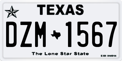 TX license plate DZM1567