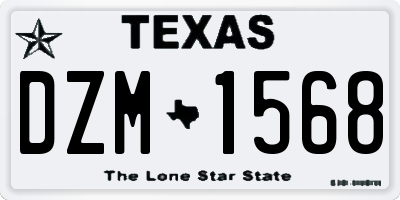TX license plate DZM1568