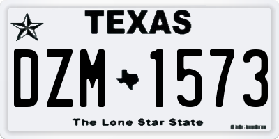 TX license plate DZM1573