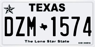 TX license plate DZM1574