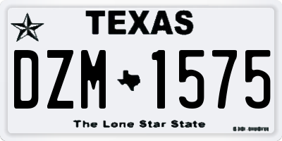 TX license plate DZM1575