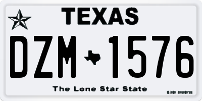 TX license plate DZM1576