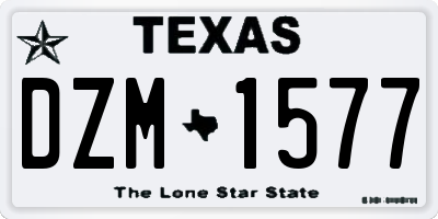 TX license plate DZM1577