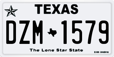 TX license plate DZM1579