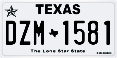 TX license plate DZM1581