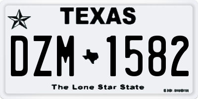 TX license plate DZM1582