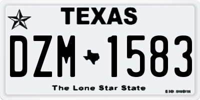 TX license plate DZM1583
