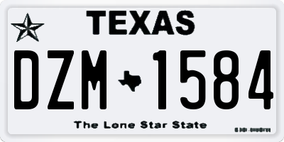 TX license plate DZM1584