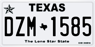 TX license plate DZM1585