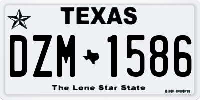 TX license plate DZM1586