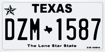 TX license plate DZM1587