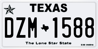TX license plate DZM1588