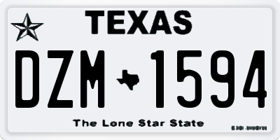 TX license plate DZM1594