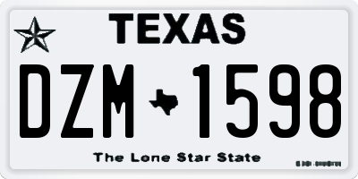 TX license plate DZM1598
