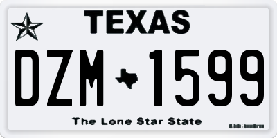 TX license plate DZM1599