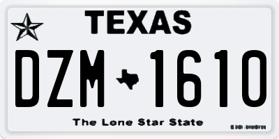 TX license plate DZM1610
