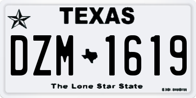 TX license plate DZM1619