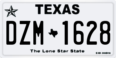TX license plate DZM1628