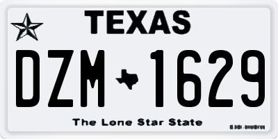 TX license plate DZM1629