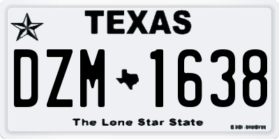 TX license plate DZM1638