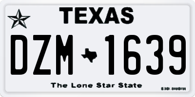 TX license plate DZM1639