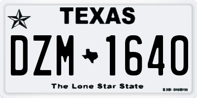 TX license plate DZM1640