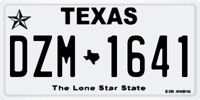 TX license plate DZM1641