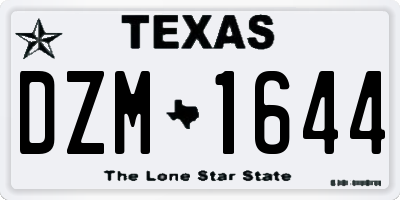 TX license plate DZM1644
