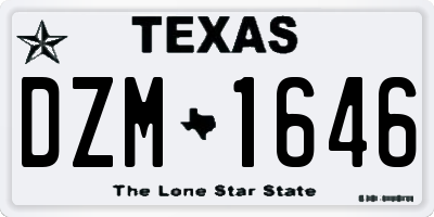 TX license plate DZM1646